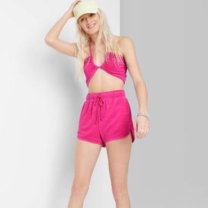 Pink Terrycloth Shorts & Tank Set
